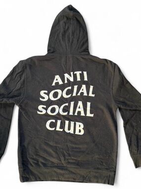 Anti Social Social Club Kanye West Black Hoodie with White Back Print Tour Merch
